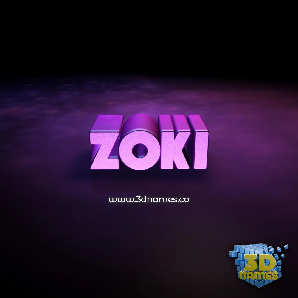 zoki in Big Purple style - 3D name wallpaper zoki in Big Purple style - 3D name wallpaper