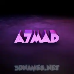 a7mad in Big Purple style - 3D name wallpaper