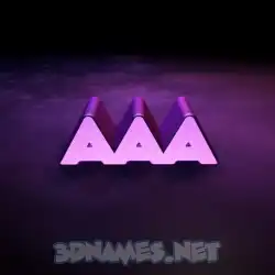 aaa in Big Purple style - 3D name wallpaper