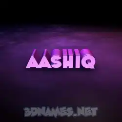 aashiq in Big Purple style - 3D name wallpaper
