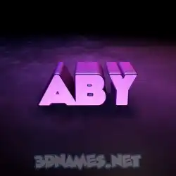 aby in Big Purple style - 3D name wallpaper