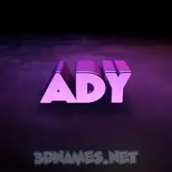 ady in Big Purple style - 3D name wallpaper