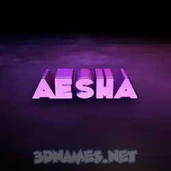 aesha in Big Purple style - 3D name wallpaper