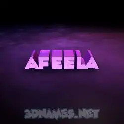 afeela in Big Purple style - 3D name wallpaper