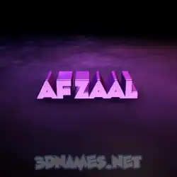 afzaal in Big Purple style - 3D name wallpaper
