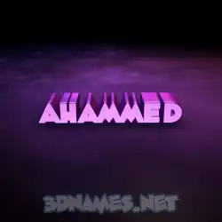 ahammed in Big Purple style - 3D name wallpaper