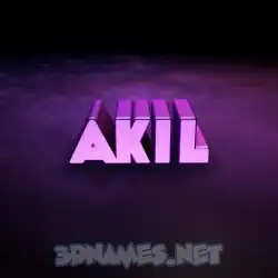 akil in Big Purple style - 3D name wallpaper
