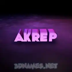akrep in Big Purple style - 3D name wallpaper