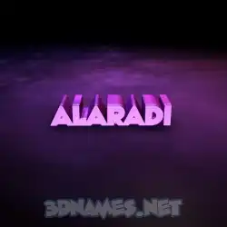 alaradi in Big Purple style - 3D name wallpaper