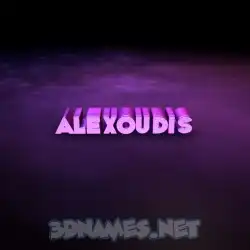 alexoudis in Big Purple style - 3D name wallpaper