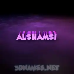 alshamsi in Big Purple style - 3D name wallpaper