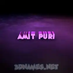 amit puri in Big Purple style - 3D name wallpaper