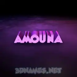 amouna in Big Purple style - 3D name wallpaper