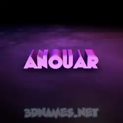 anouar in Big Purple style - 3D name wallpaper