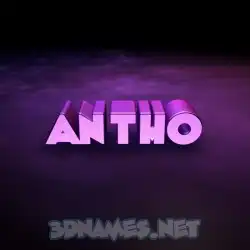 antho in Big Purple style - 3D name wallpaper