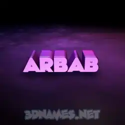 arbab in Big Purple style - 3D name wallpaper