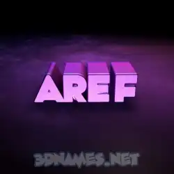 aref in Big Purple style - 3D name wallpaper