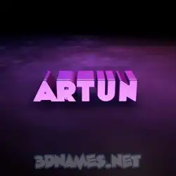 artun in Big Purple style - 3D name wallpaper
