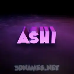 ashi in Big Purple style - 3D name wallpaper