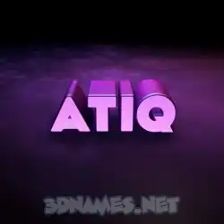 atiq in Big Purple style - 3D name wallpaper