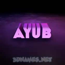 ayub in Big Purple style - 3D name wallpaper