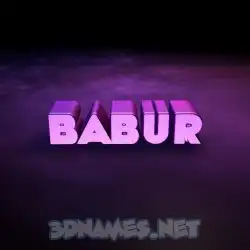 babur in Big Purple style - 3D name wallpaper