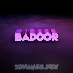 badoor in Big Purple style - 3D name wallpaper