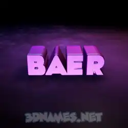 baer in Big Purple style - 3D name wallpaper