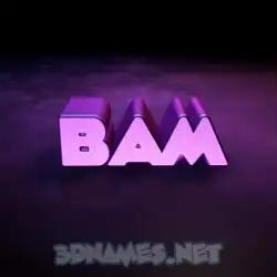 bam in Big Purple style - 3D name wallpaper