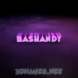bashandy in Big Purple style - 3D name wallpaper