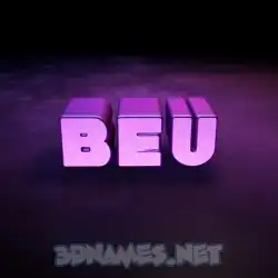beu in Big Purple style - 3D name wallpaper