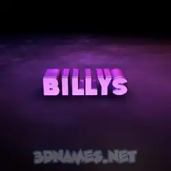 billys in Big Purple style - 3D name wallpaper