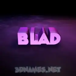 blad in Big Purple style - 3D name wallpaper