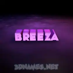 breeza in Big Purple style - 3D name wallpaper