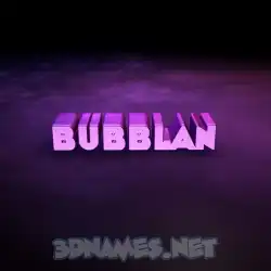 bubblan in Big Purple style - 3D name wallpaper