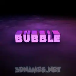 bubble in Big Purple style - 3D name wallpaper