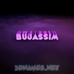 bujassim in Big Purple style - 3D name wallpaper
