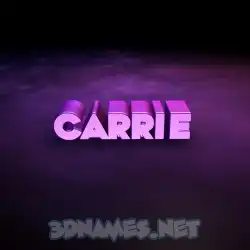 carrie in Big Purple style - 3D name wallpaper