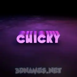 chicky in Big Purple style - 3D name wallpaper