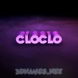 cloclo in Big Purple style - 3D name wallpaper