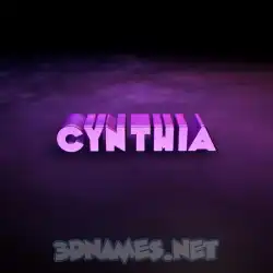 cynthia in Big Purple style - 3D name wallpaper