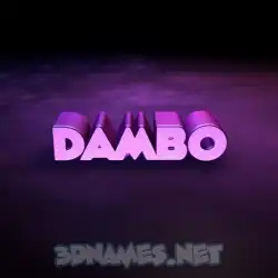 dambo in Big Purple style - 3D name wallpaper