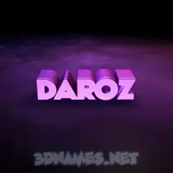 daroz in Big Purple style - 3D name wallpaper