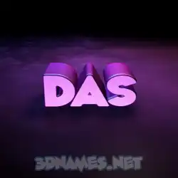 das in Big Purple style - 3D name wallpaper