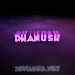 dhanush in Big Purple style - 3D name wallpaper