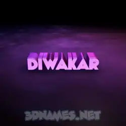 diwakar in Big Purple style - 3D name wallpaper