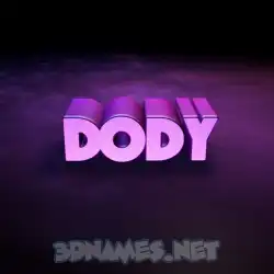 dody in Big Purple style - 3D name wallpaper