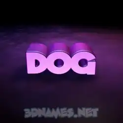 dog in Big Purple style - 3D name wallpaper