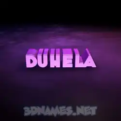duhela in Big Purple style - 3D name wallpaper