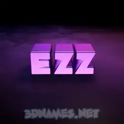 ezz in Big Purple style - 3D name wallpaper